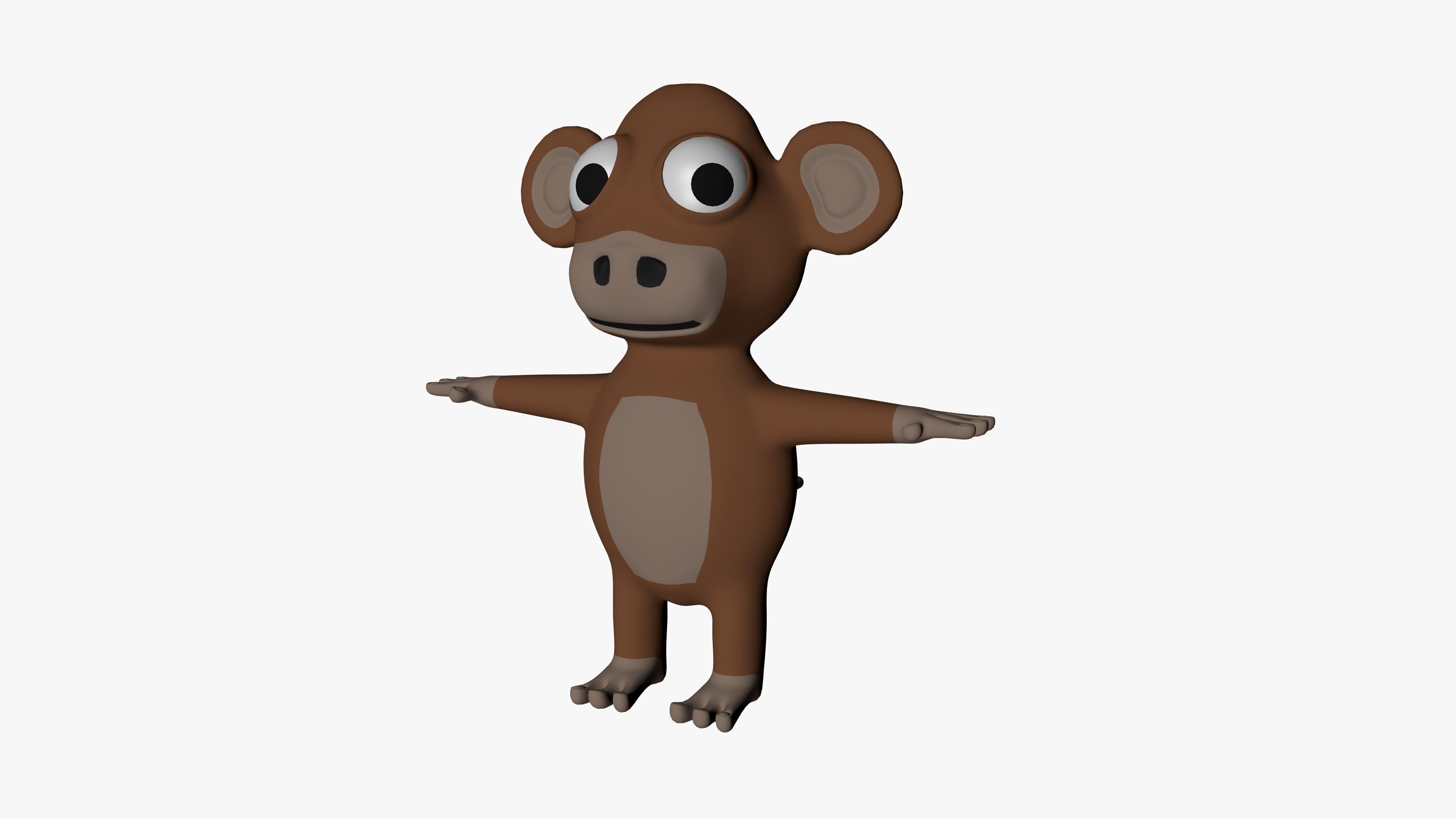 Funny Cartoon Monkey Low-poly 3D model_0