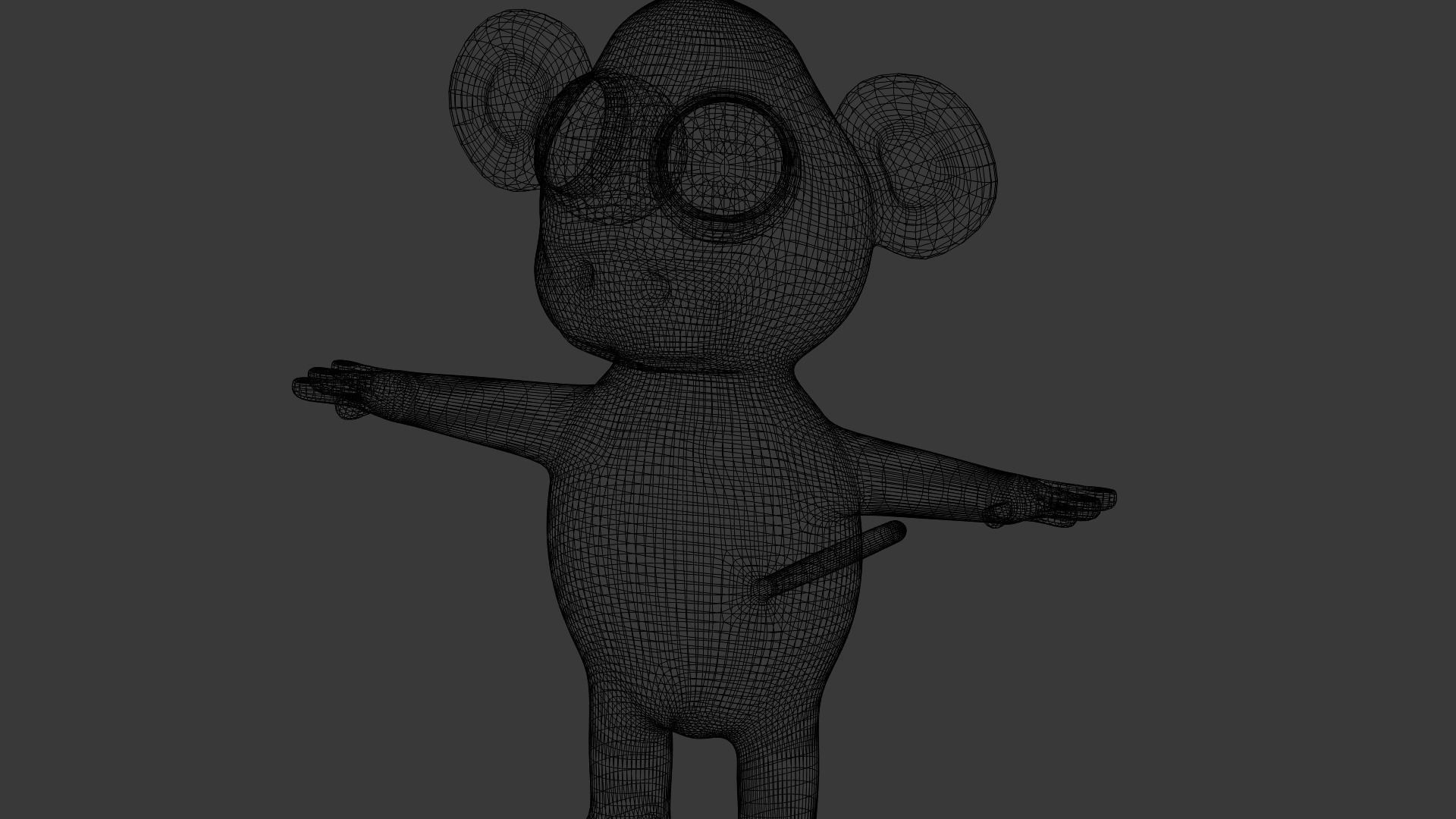 Funny Cartoon Monkey Low-poly 3D model_7