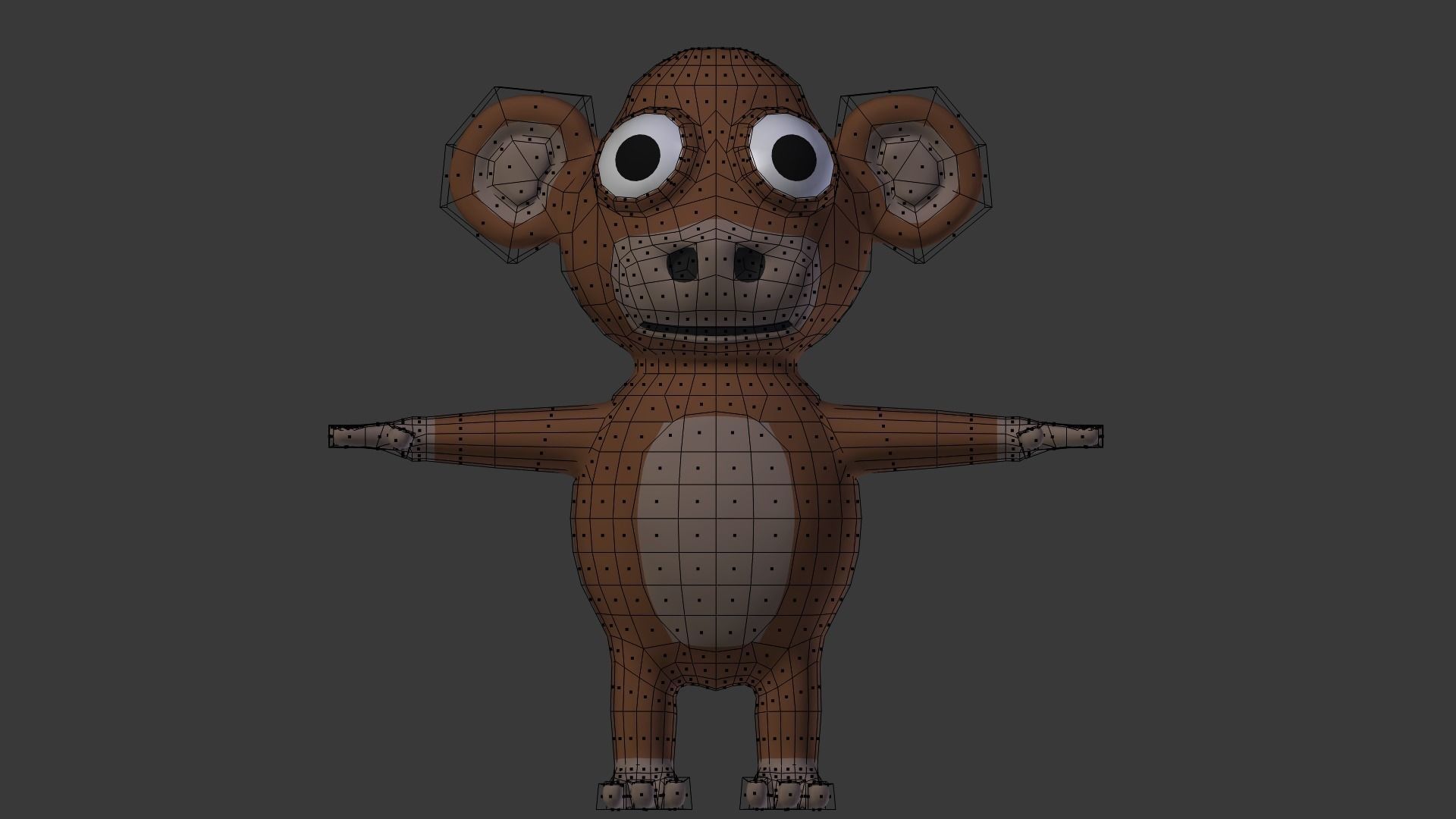 Funny Cartoon Monkey Low-poly 3D model_4