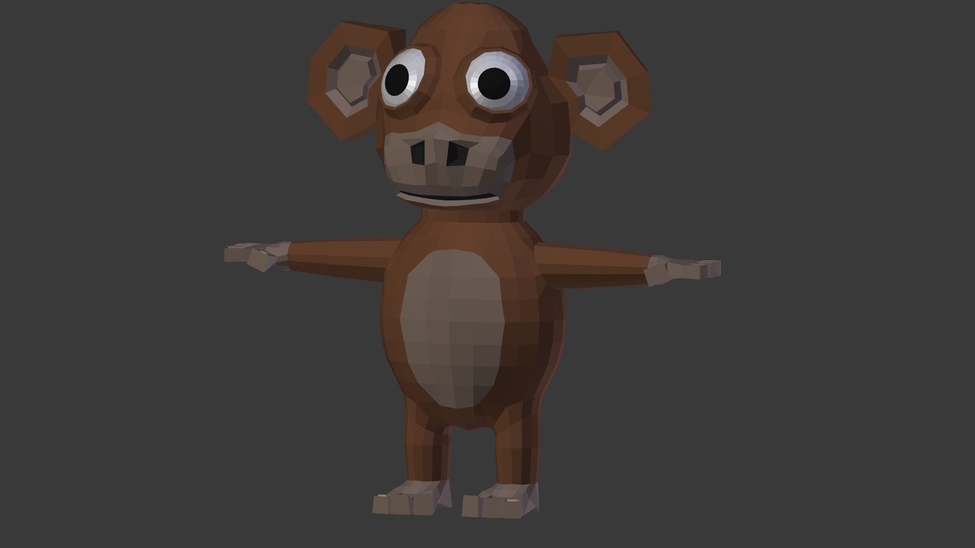 Funny Cartoon Monkey Low-poly 3D model_17