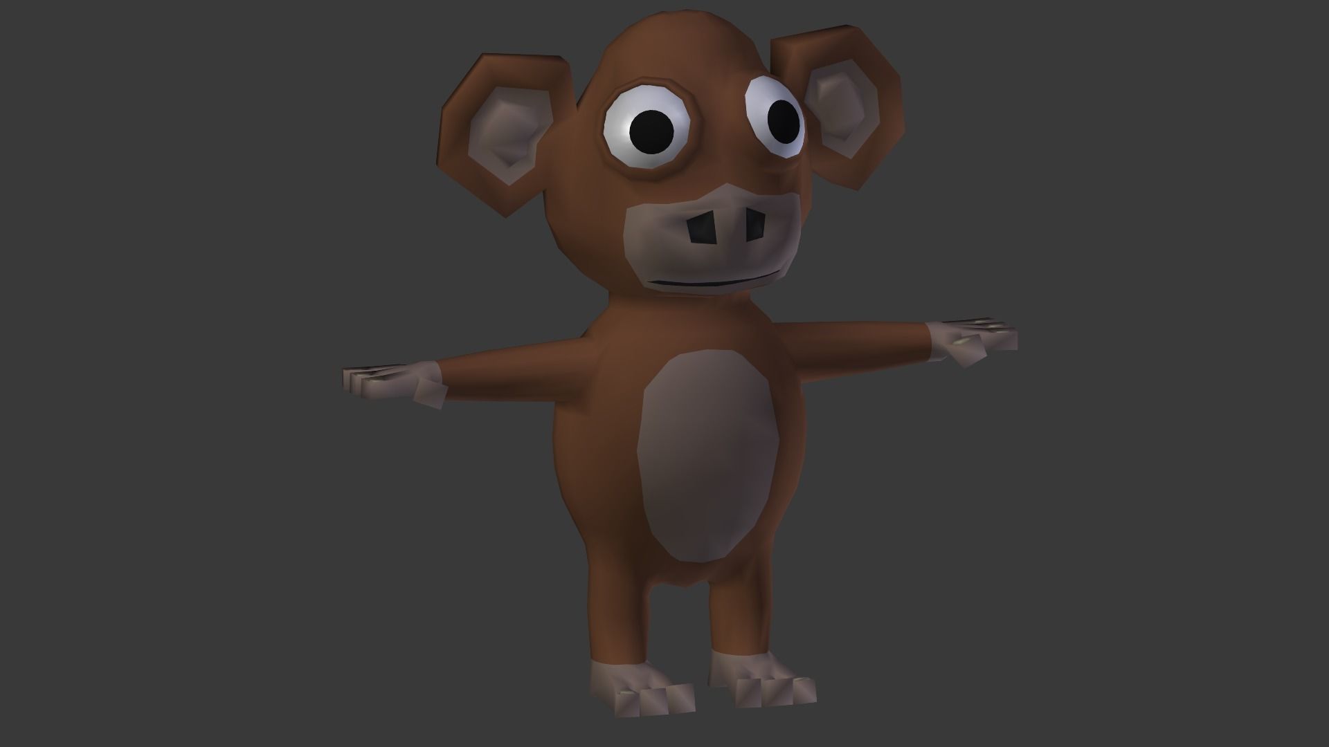 Funny Cartoon Monkey Low-poly 3D model_16