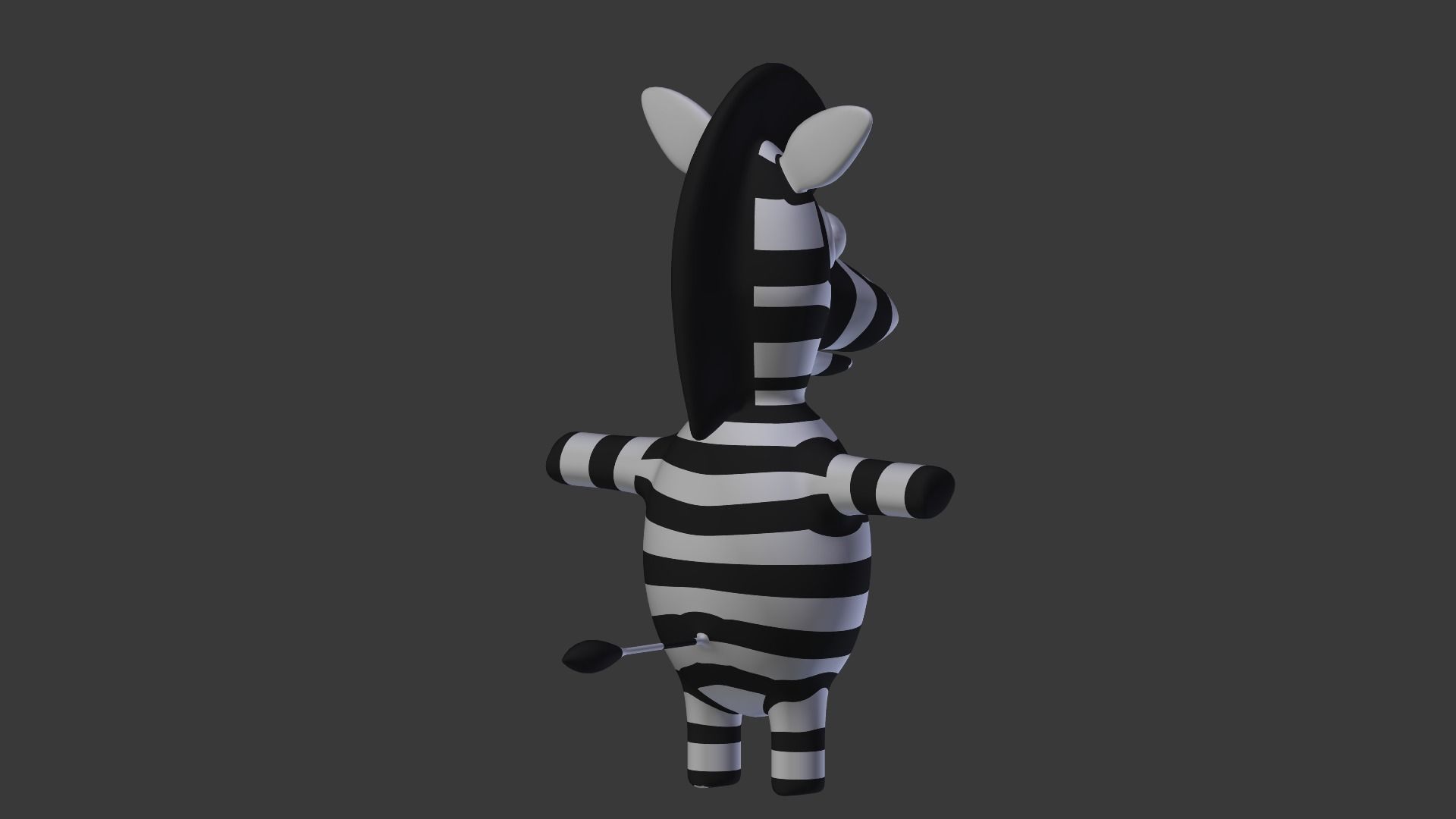 Funny Cartoon Zebra  Low-poly 3D model_3