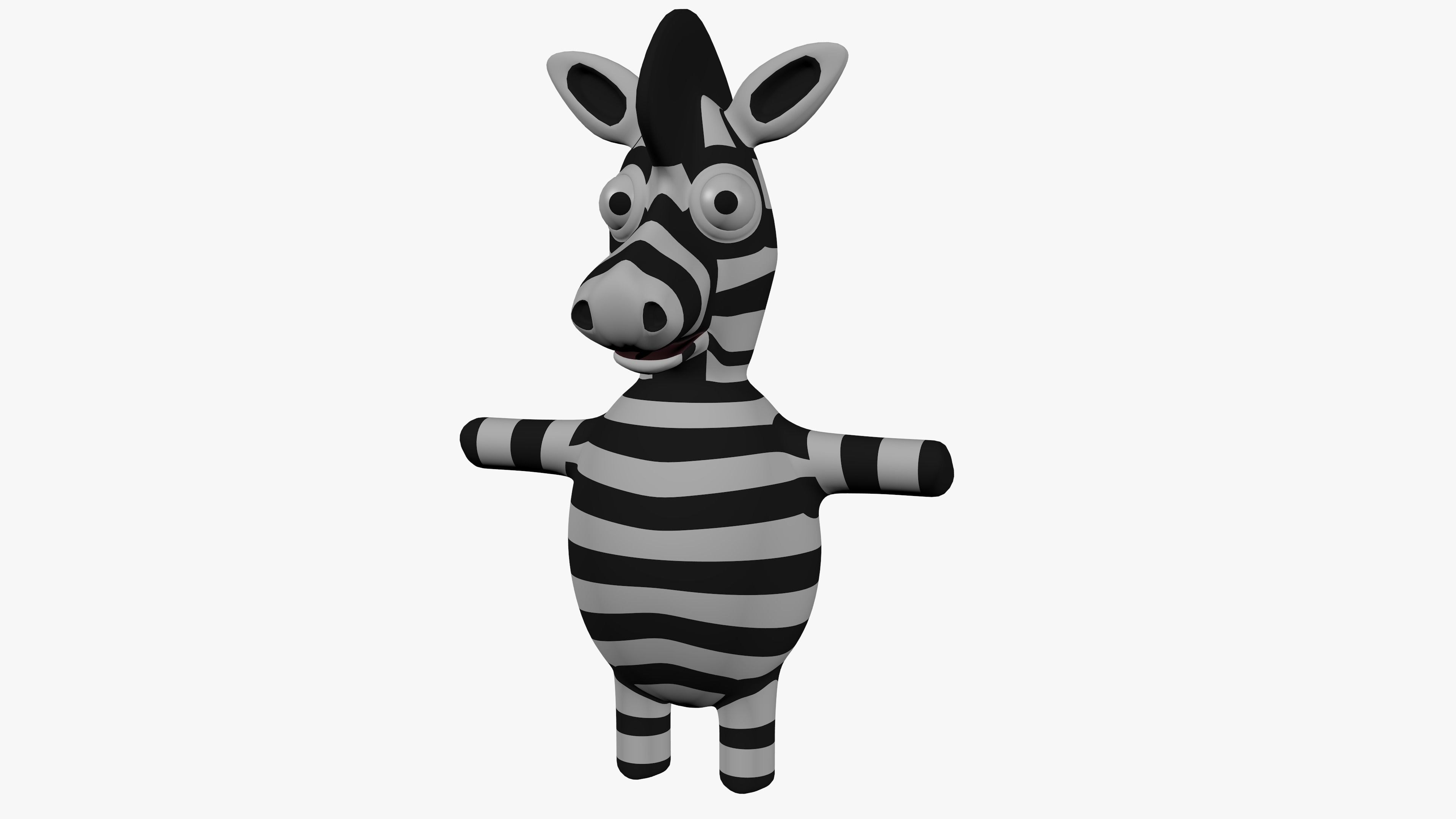 Funny Cartoon Zebra  Low-poly 3D model_0