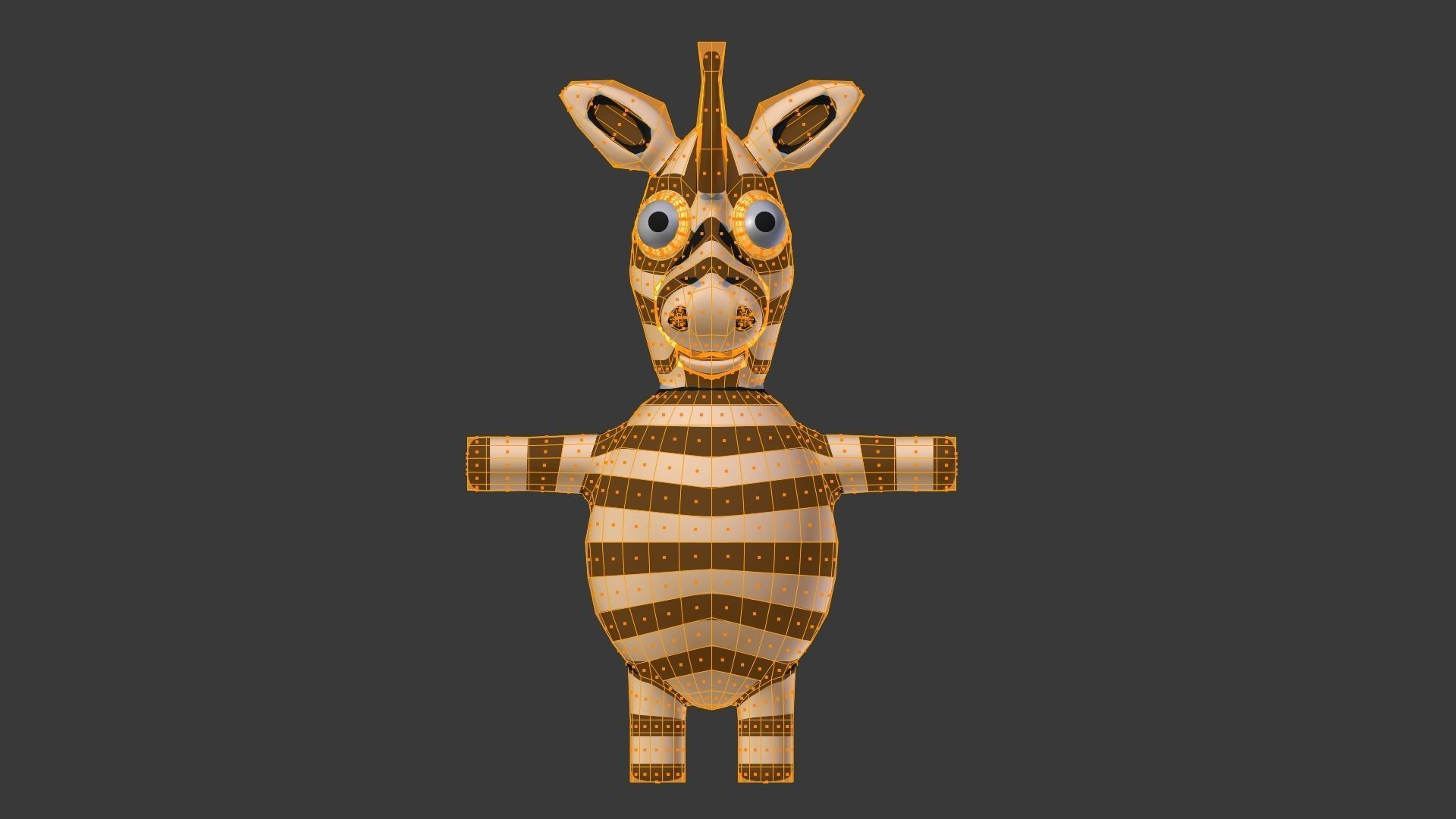 Funny Cartoon Exotic Animals Collection Low-poly 3D model_133