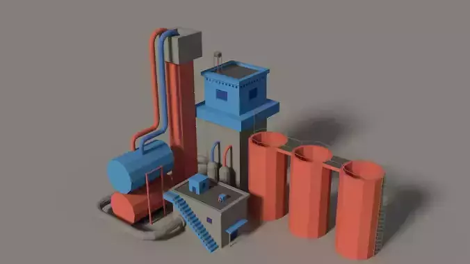 Low Poly Cartoon Factory 3