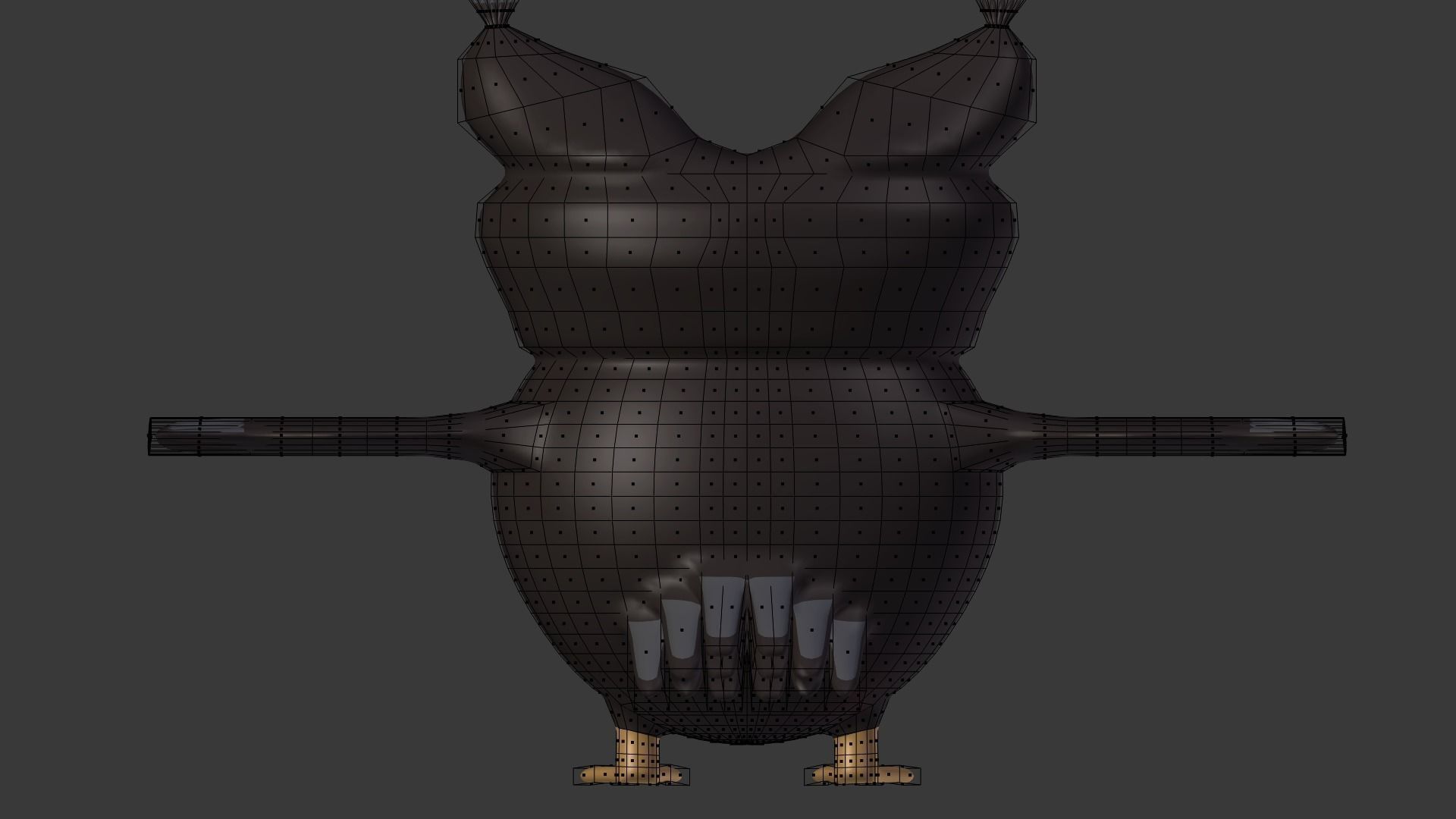 Cartoon owl Low-poly 3D model_14