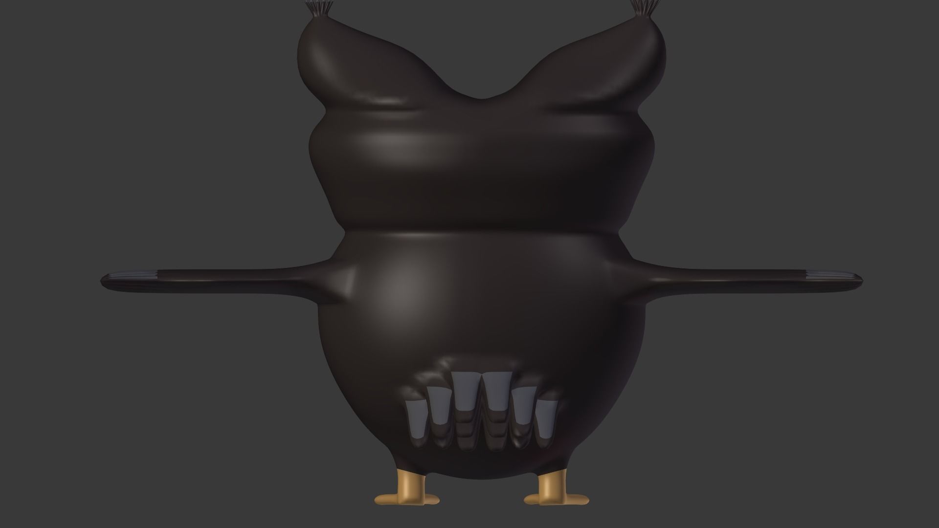 Cartoon owl Low-poly 3D model_13