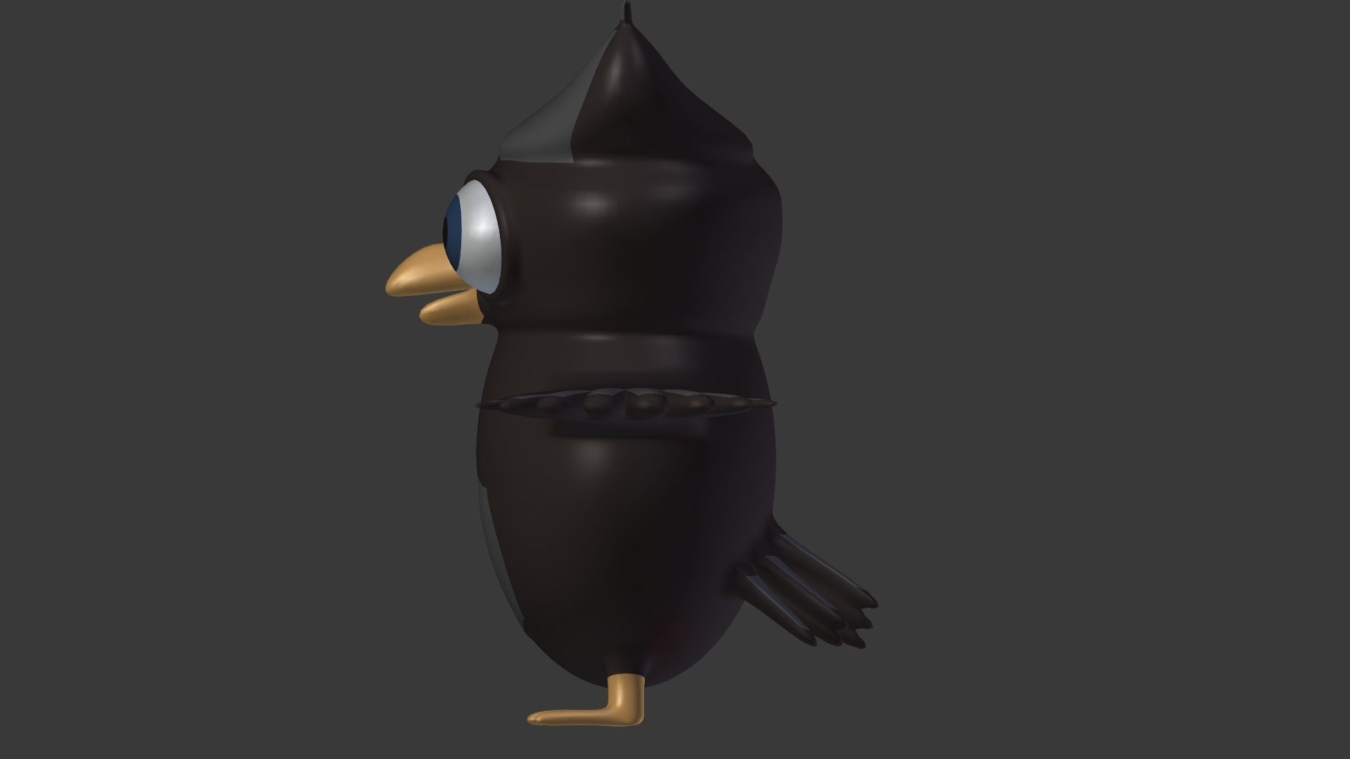 Cartoon owl Low-poly 3D model_11