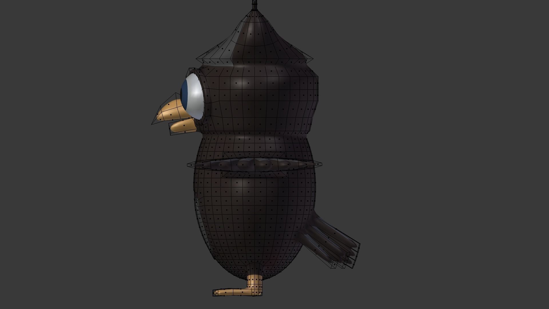 Cartoon owl Low-poly 3D model_10