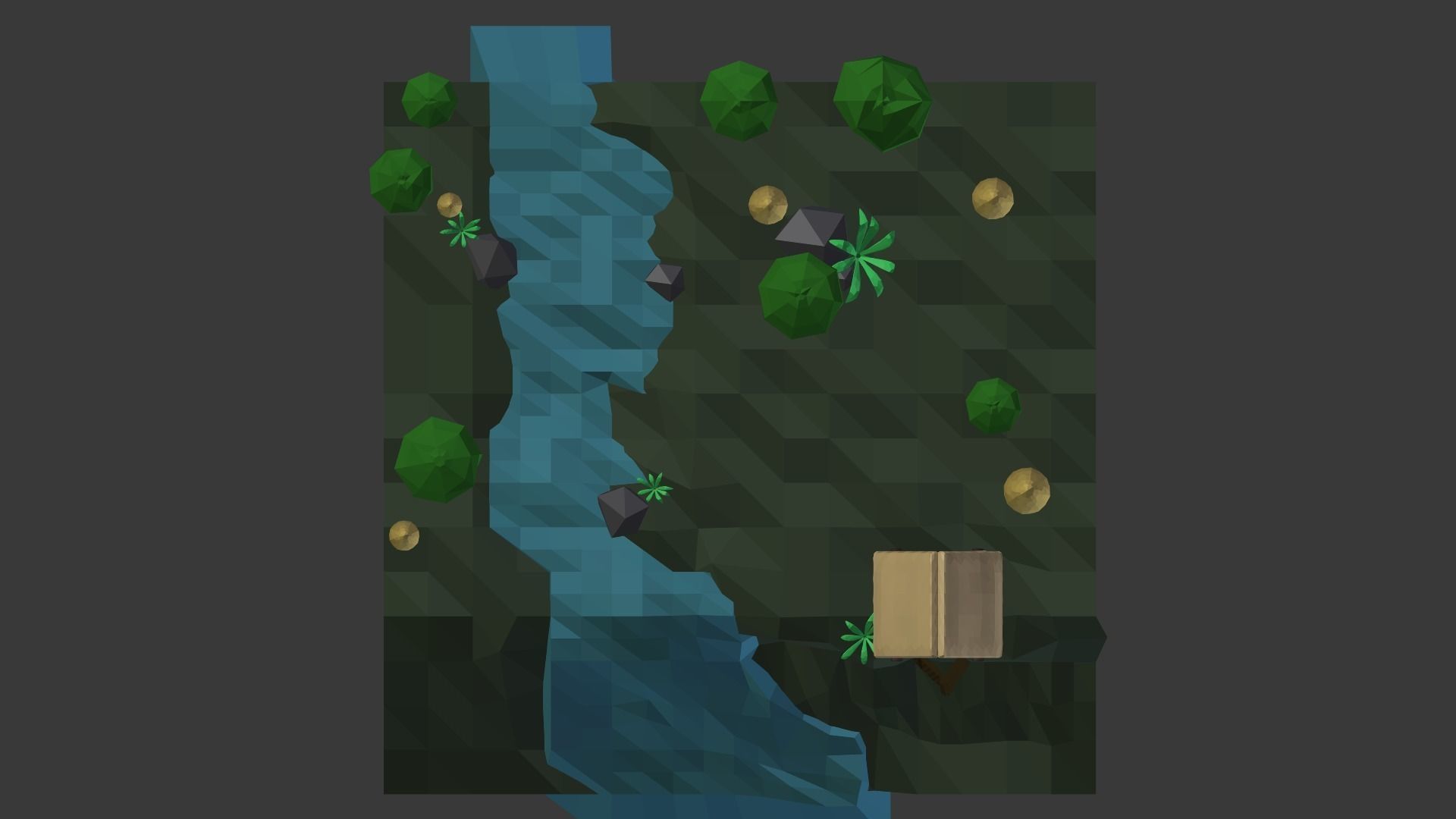 Near the river lowpoly scene Low-poly 3D model_5