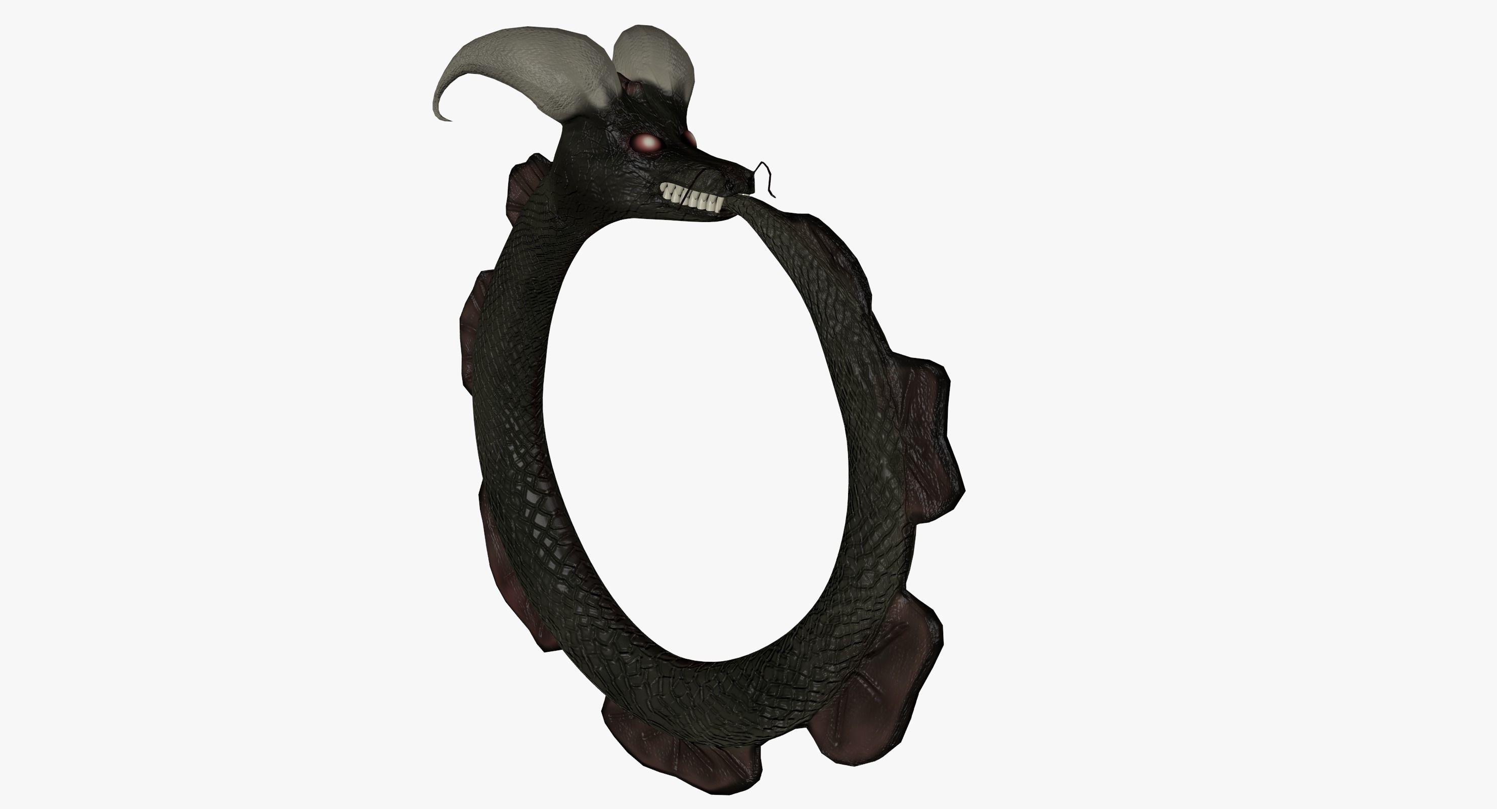 Ouroboros dragon head Low-poly 3D model_0