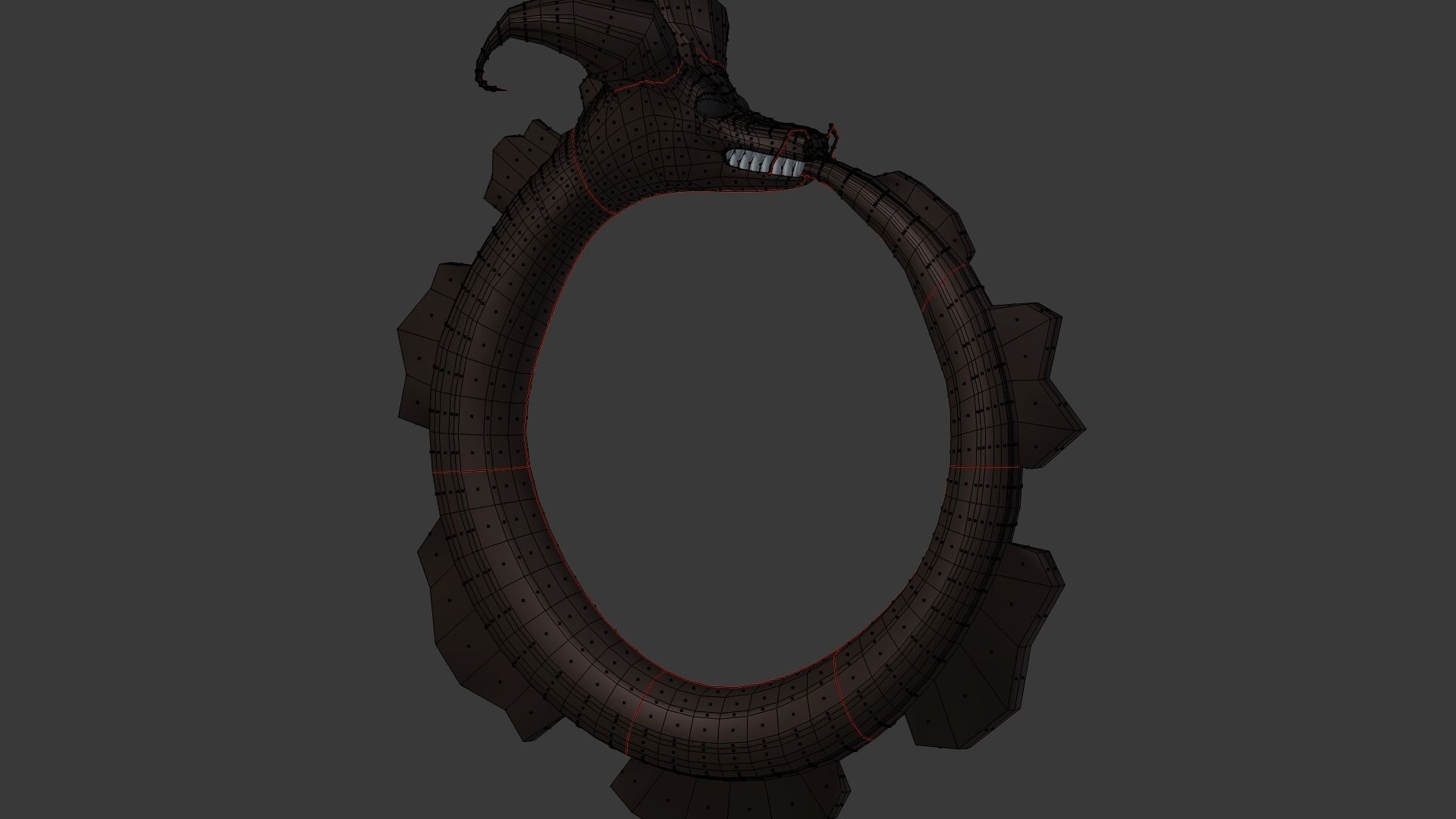 Ouroboros dragon head Low-poly 3D model_15