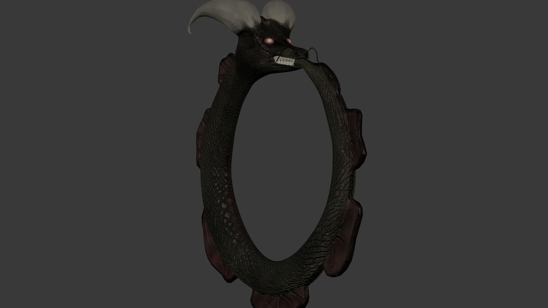 Ouroboros dragon head Low-poly 3D model_6