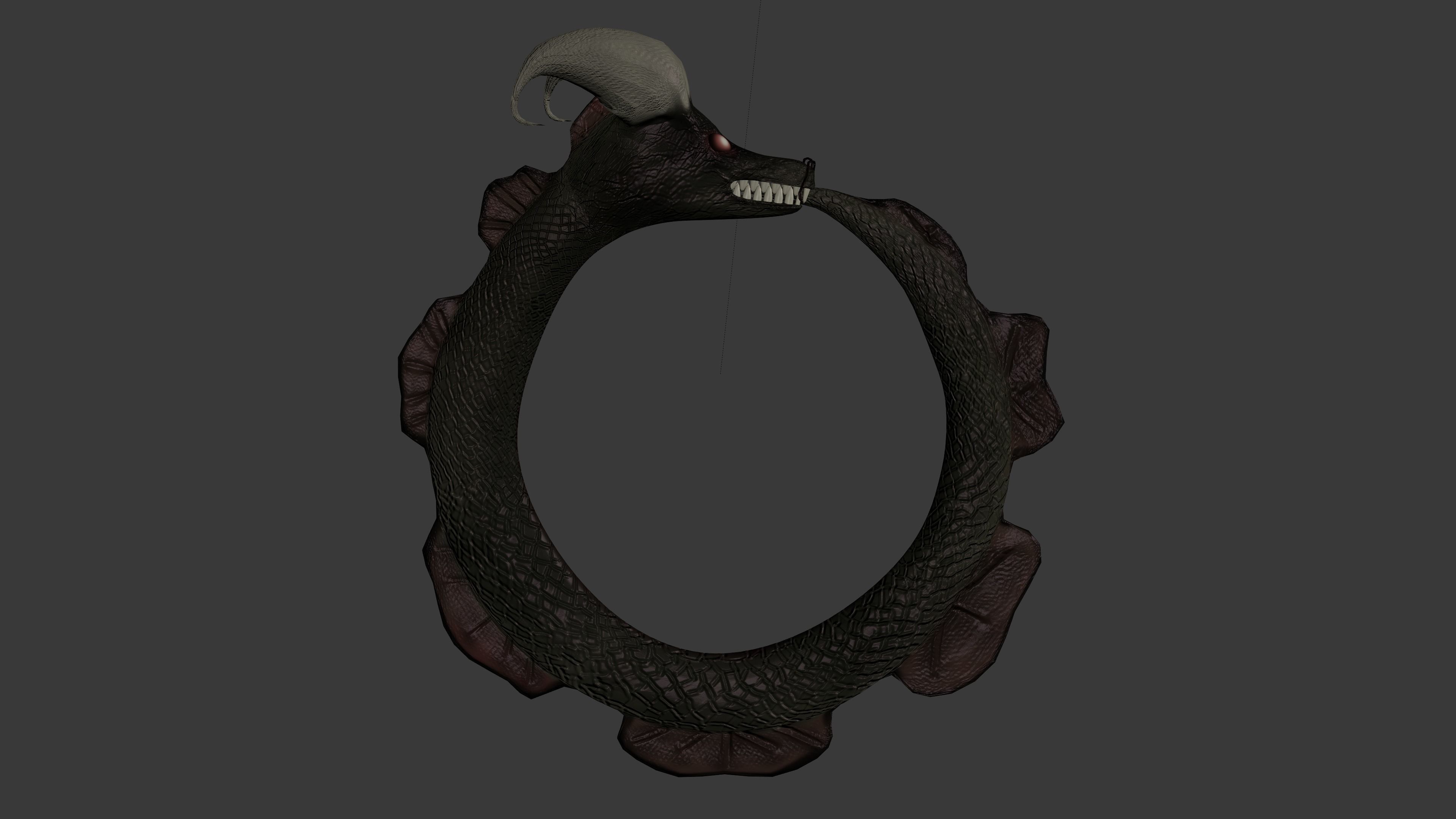 Ouroboros dragon head Low-poly 3D model_7