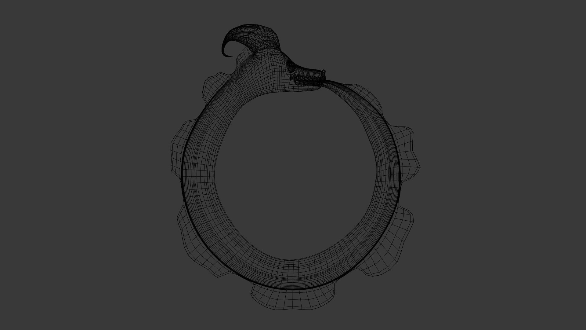 Ouroboros dragon head Low-poly 3D model_8