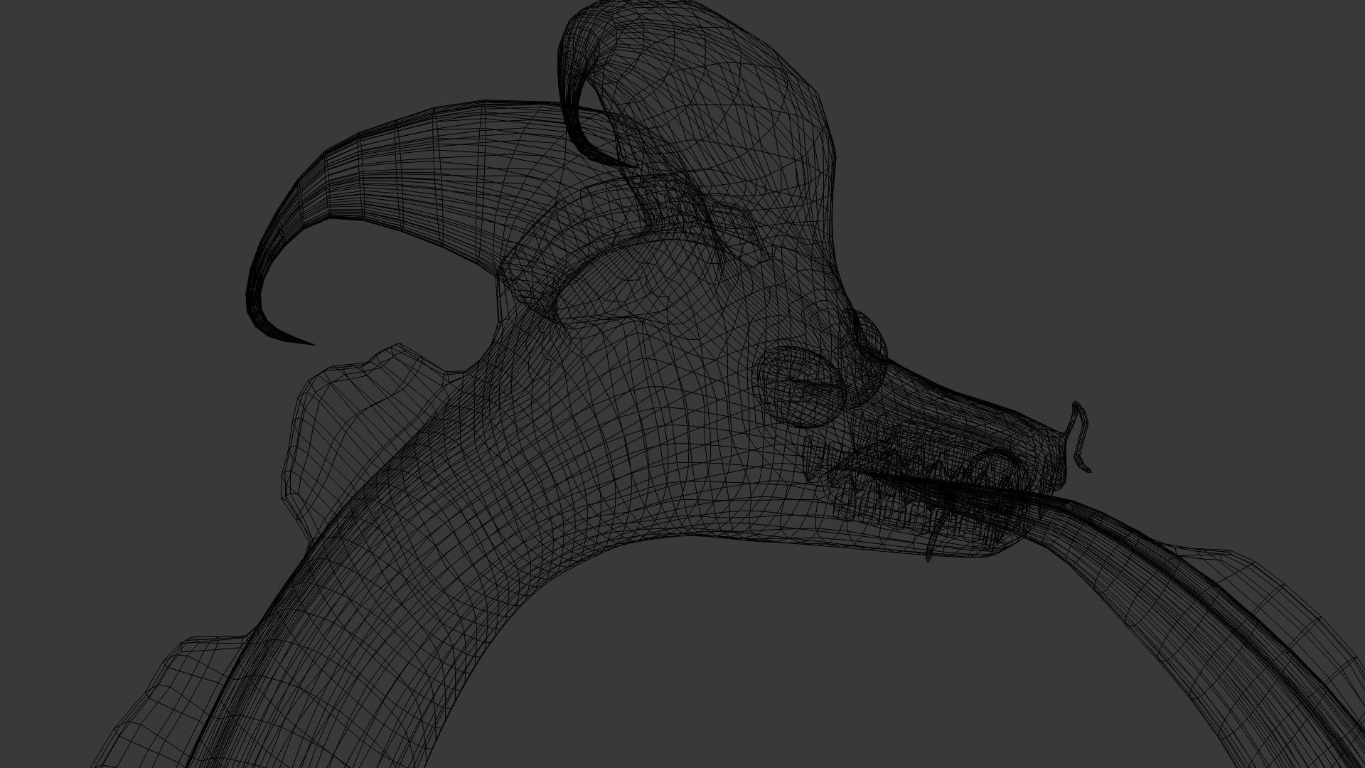 Ouroboros dragon head Low-poly 3D model_9