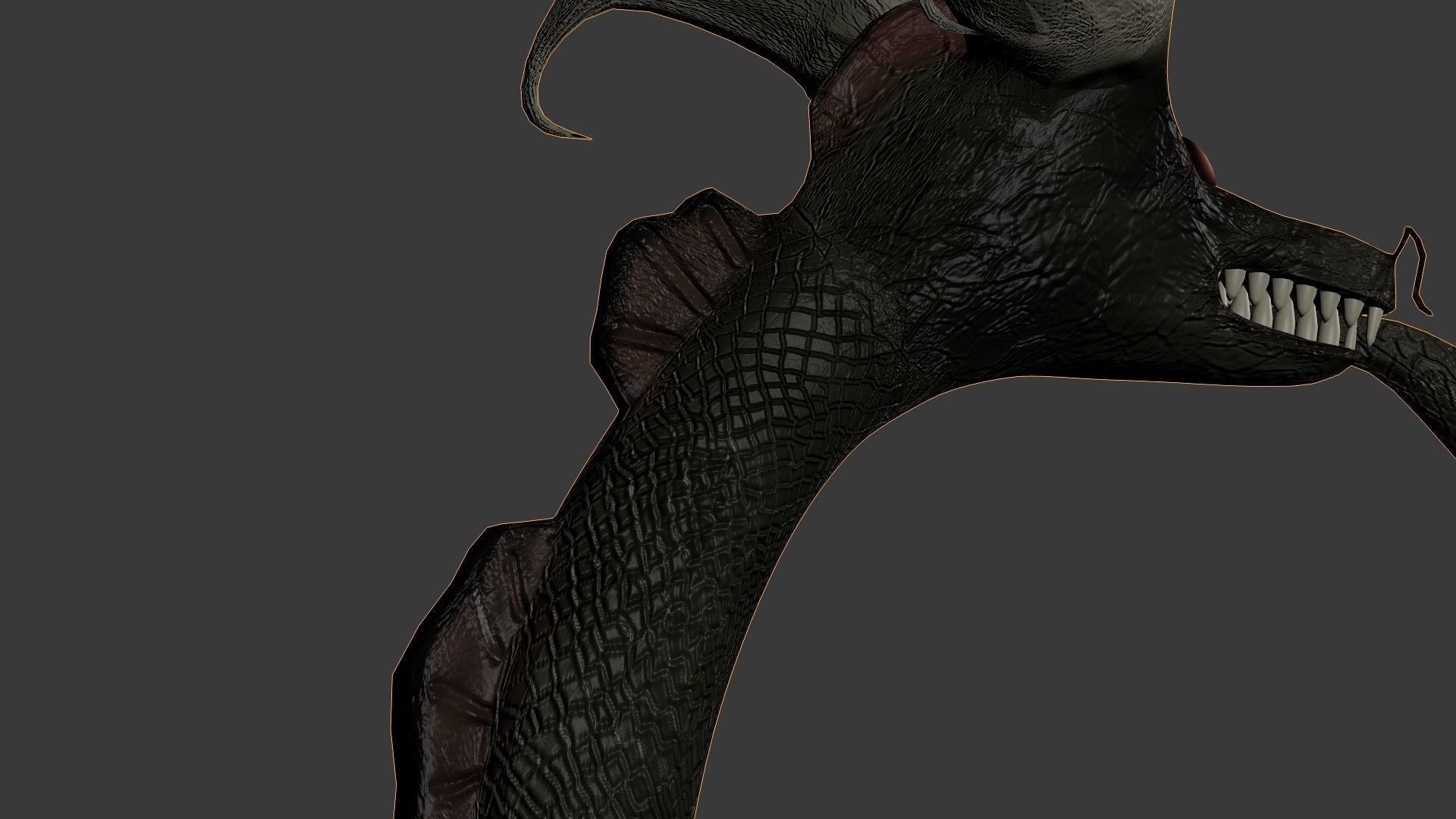 Ouroboros dragon head Low-poly 3D model_3