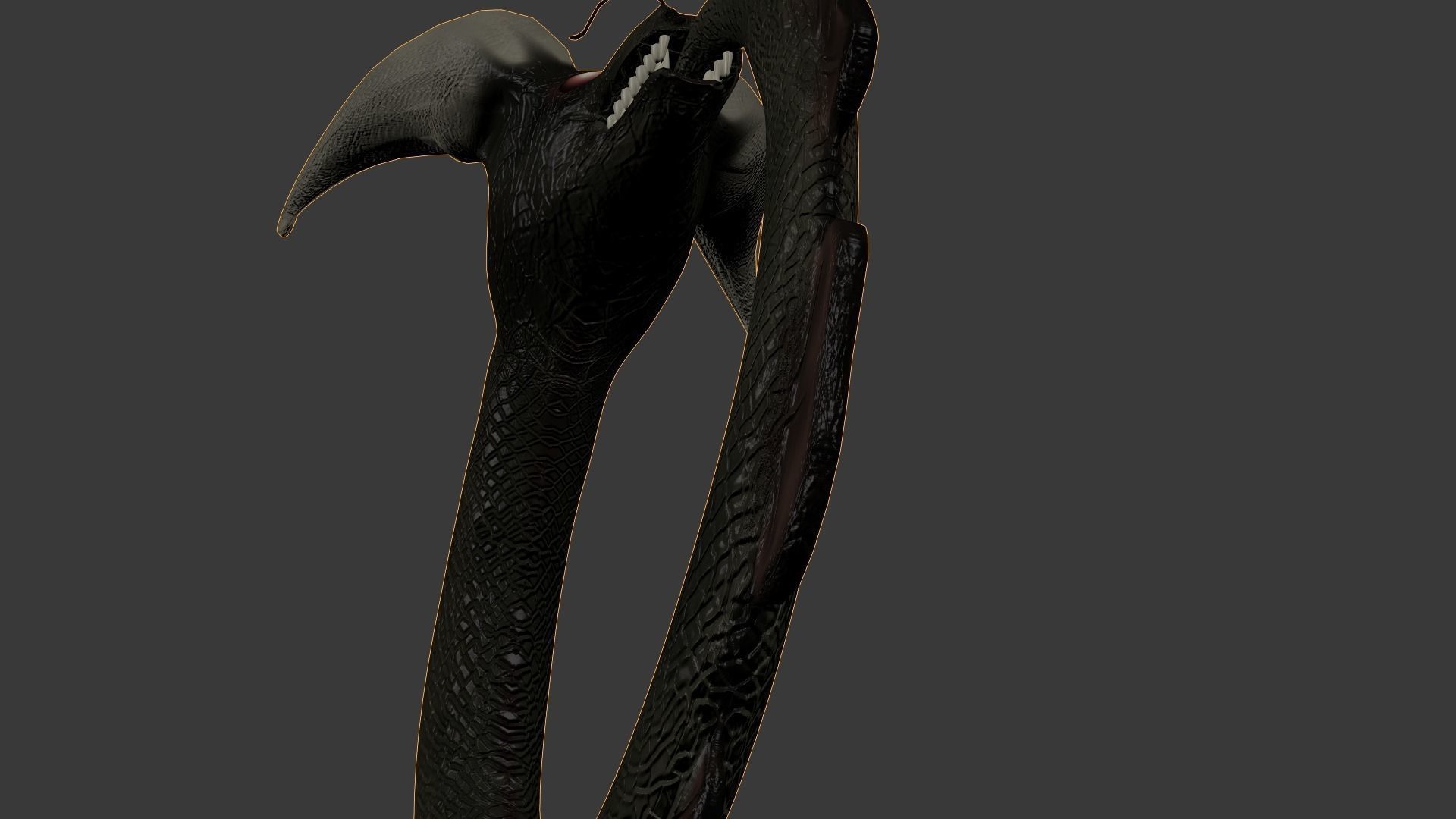 Ouroboros dragon head Low-poly 3D model_2