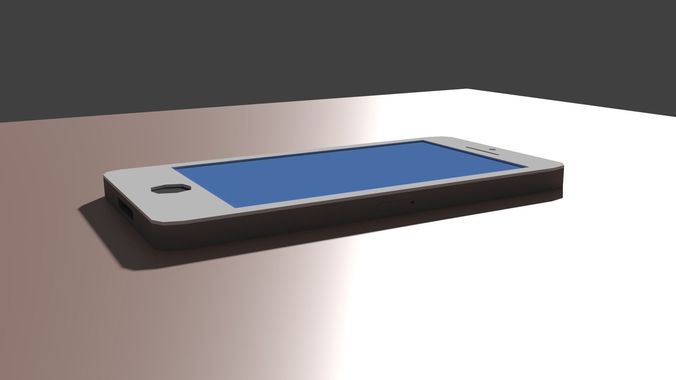 Low Poly iPhone cell phone on table Low-poly 3D model