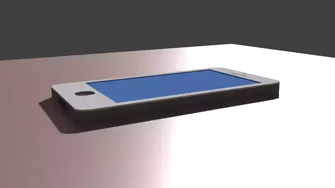 Low Poly iPhone cell phone on table Low-poly 3D model
