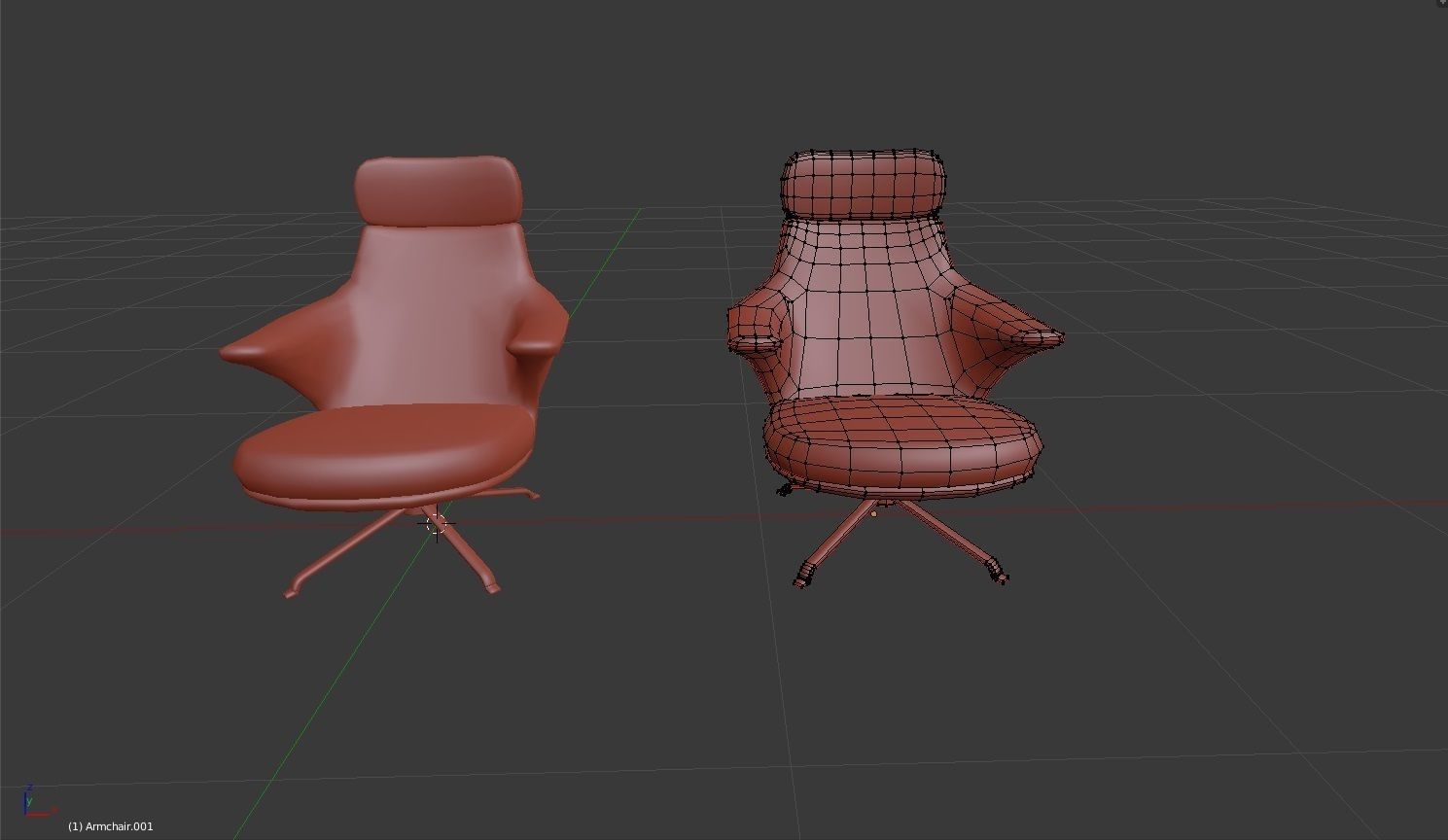 Armchair 1 0 Low-poly 3D model_14