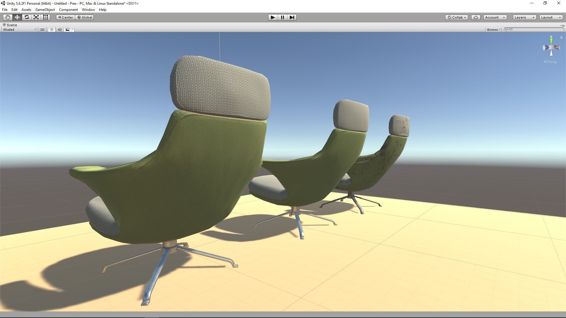 Armchair 1 0 Low-poly 3D model_7