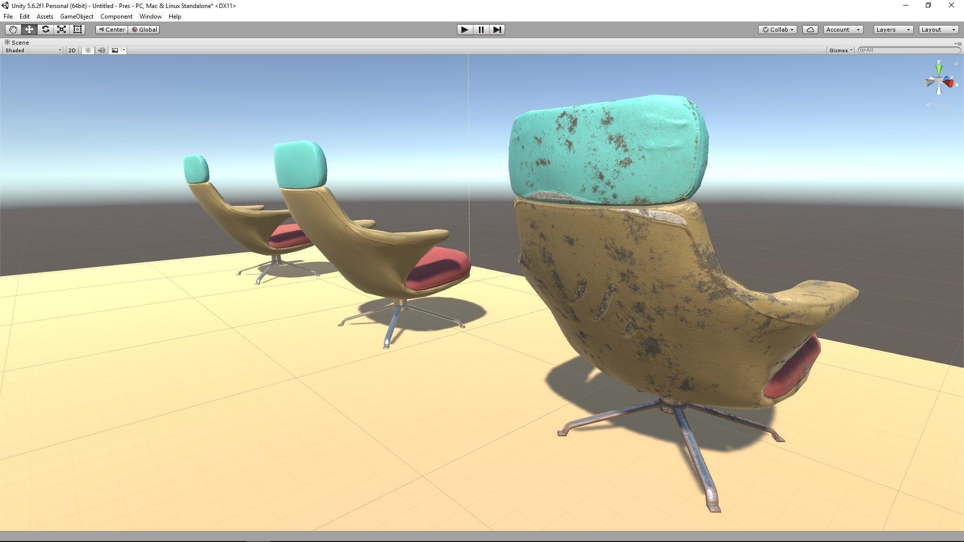 Armchair 1 0 Low-poly 3D model_5