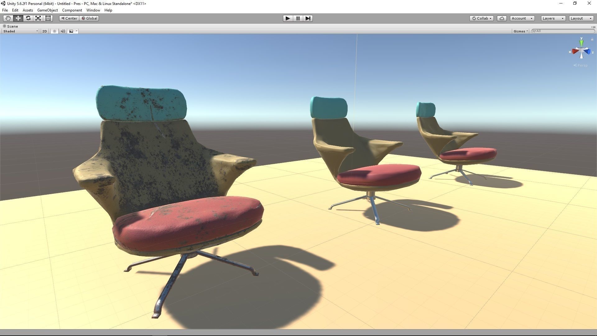 Armchair 1 0 Low-poly 3D model_0