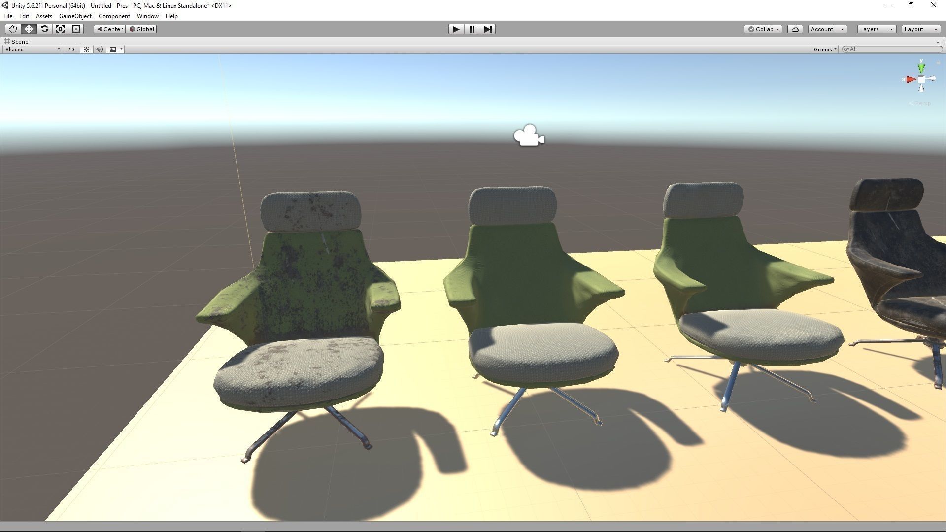 Armchair 1 0 Low-poly 3D model_3