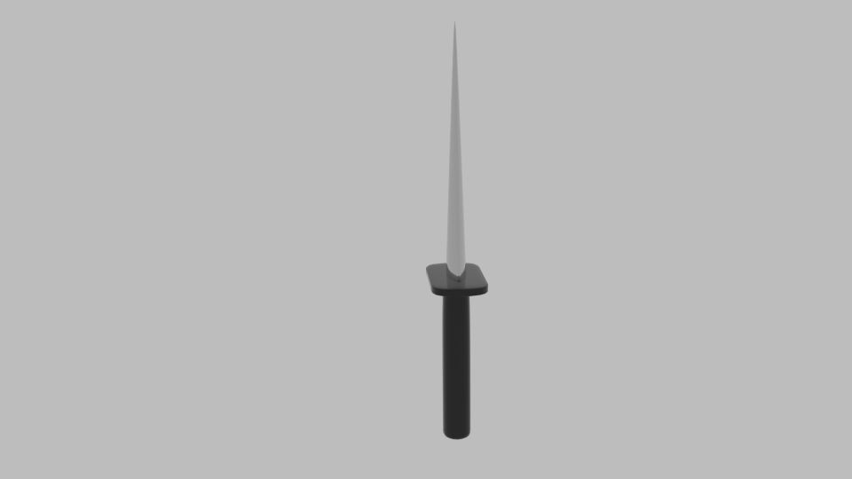 Low Poly Knife 6 sword Free low-poly 3D model_3