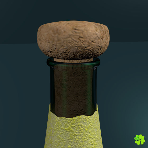 Champagne bottle low poly Low-poly 3D model_8
