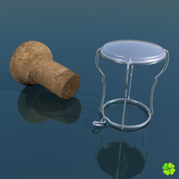 Champagne bottle low poly Low-poly 3D model_9