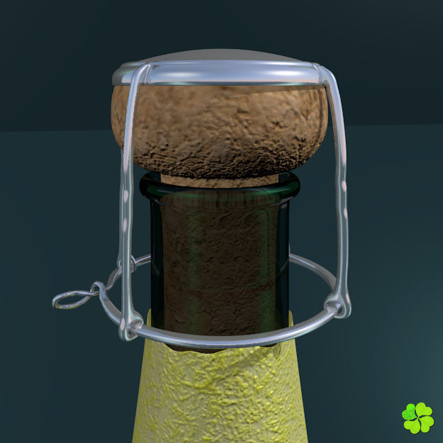 Champagne bottle low poly Low-poly 3D model_6