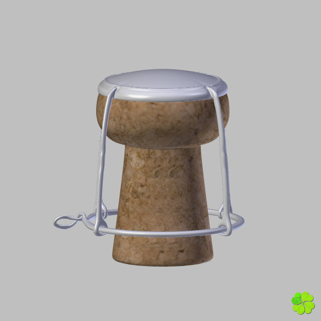 Champagne bottle low poly Low-poly 3D model_49