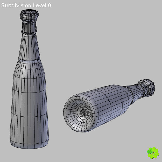 Champagne bottle low poly Low-poly 3D model_21