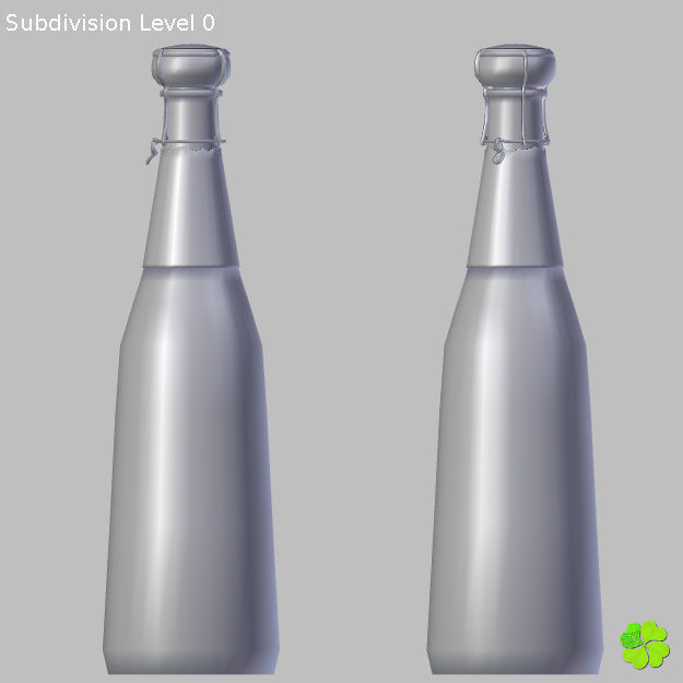 Champagne bottle low poly Low-poly 3D model_23