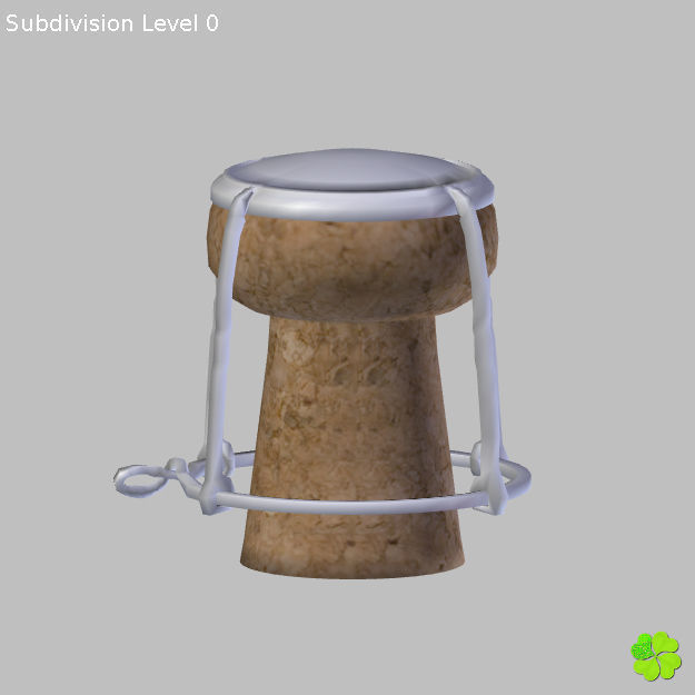 Champagne bottle low poly Low-poly 3D model_50