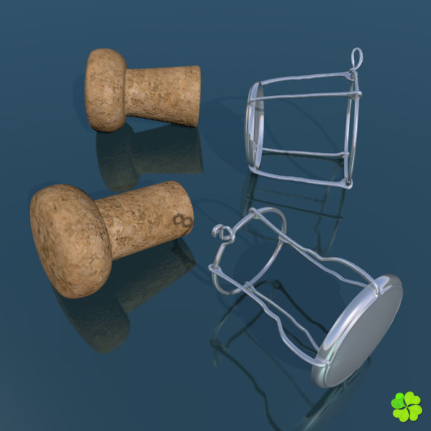 Champagne bottle low poly Low-poly 3D model_14