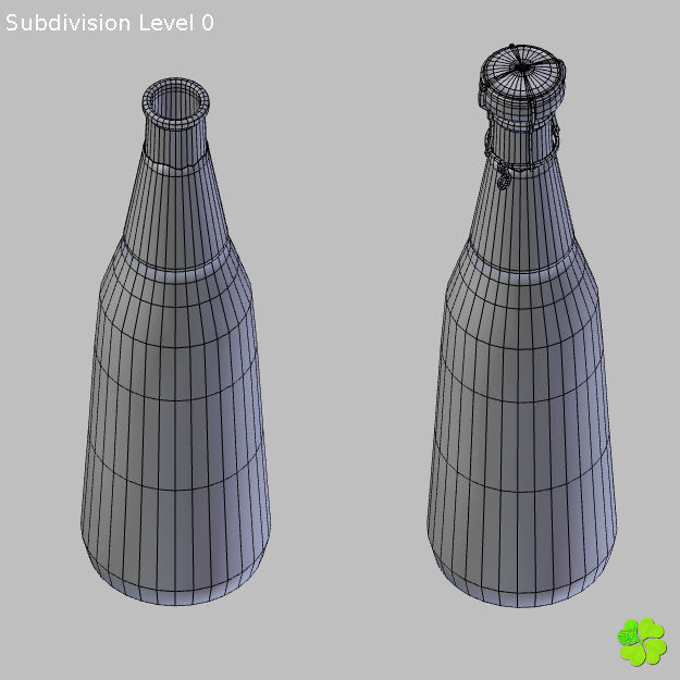Champagne bottle low poly Low-poly 3D model_17