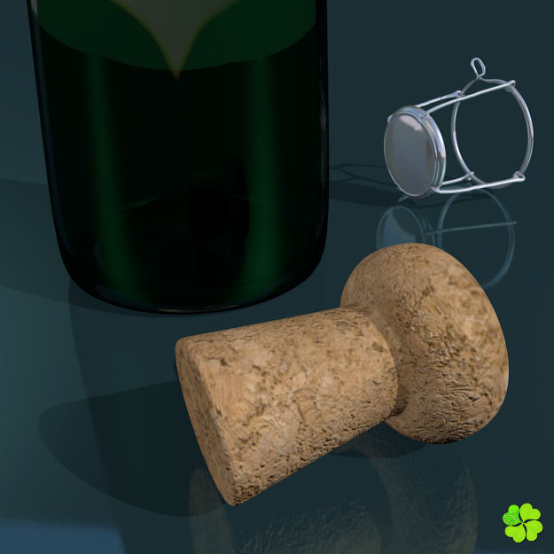 Champagne bottle low poly Low-poly 3D model_13