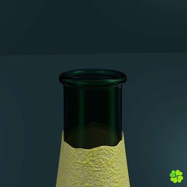 Champagne bottle low poly Low-poly 3D model_4