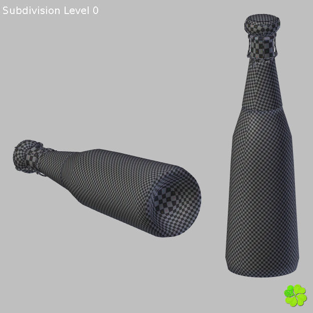 Champagne bottle low poly Low-poly 3D model_42