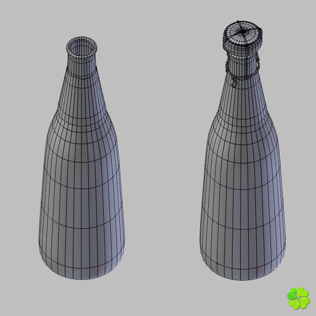 Champagne bottle low poly Low-poly 3D model_16
