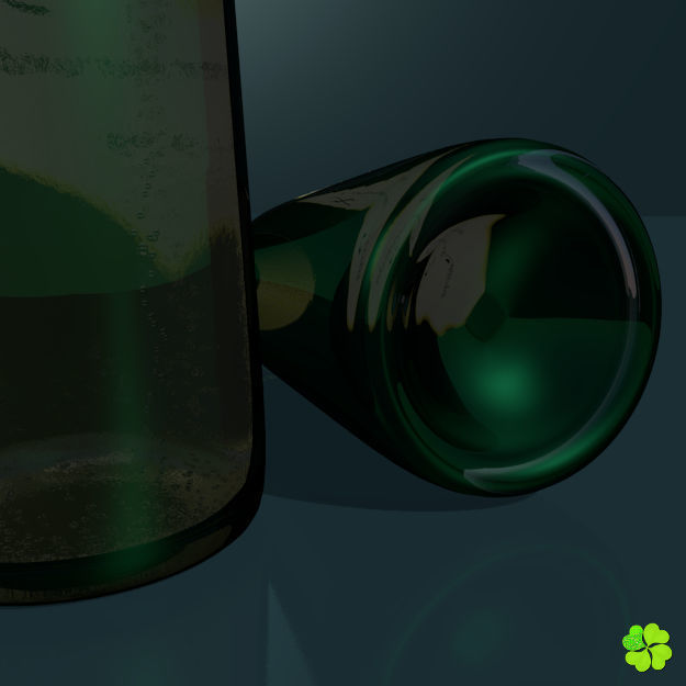 Champagne bottle low poly Low-poly 3D model_7