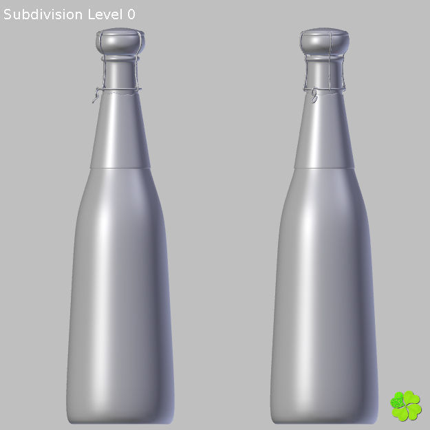 Champagne bottle low poly Low-poly 3D model_22