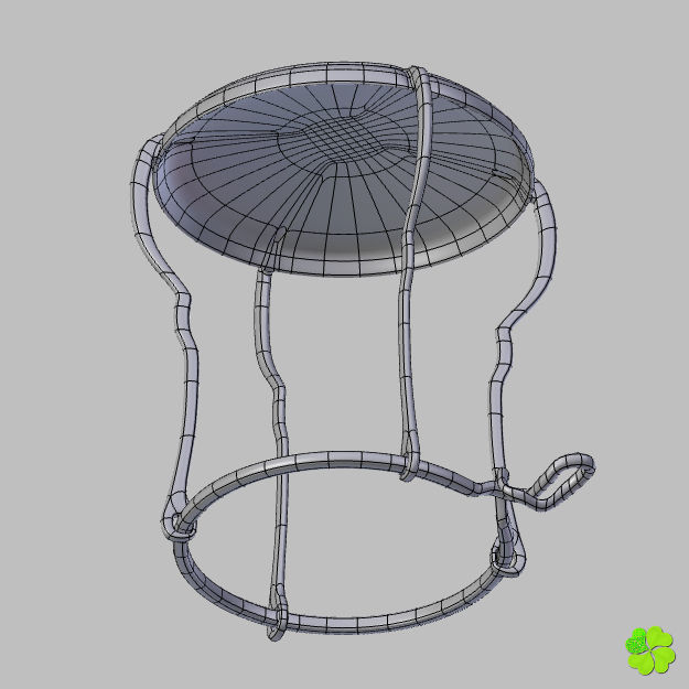 Champagne bottle low poly Low-poly 3D model_36