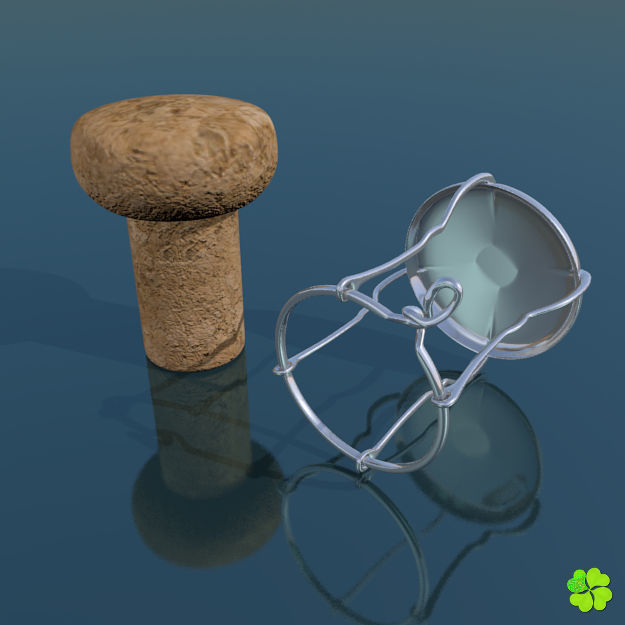 Champagne bottle low poly Low-poly 3D model_11