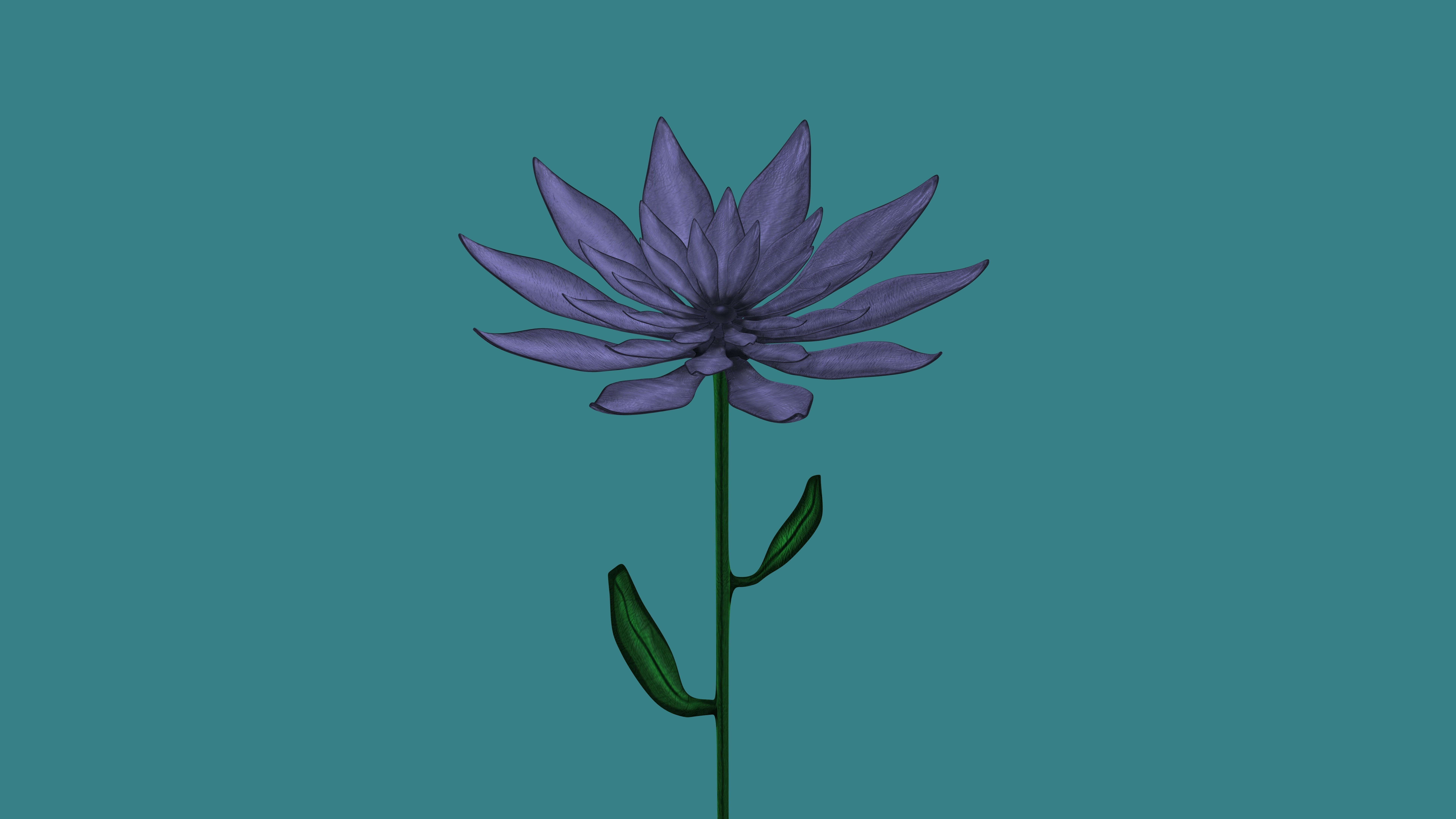 Purple flower 3D model_11