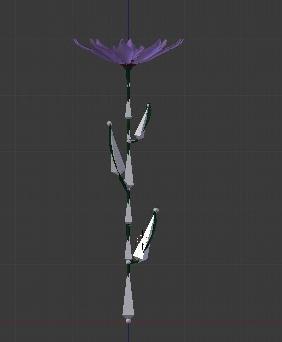 Purple flower 3D model_8