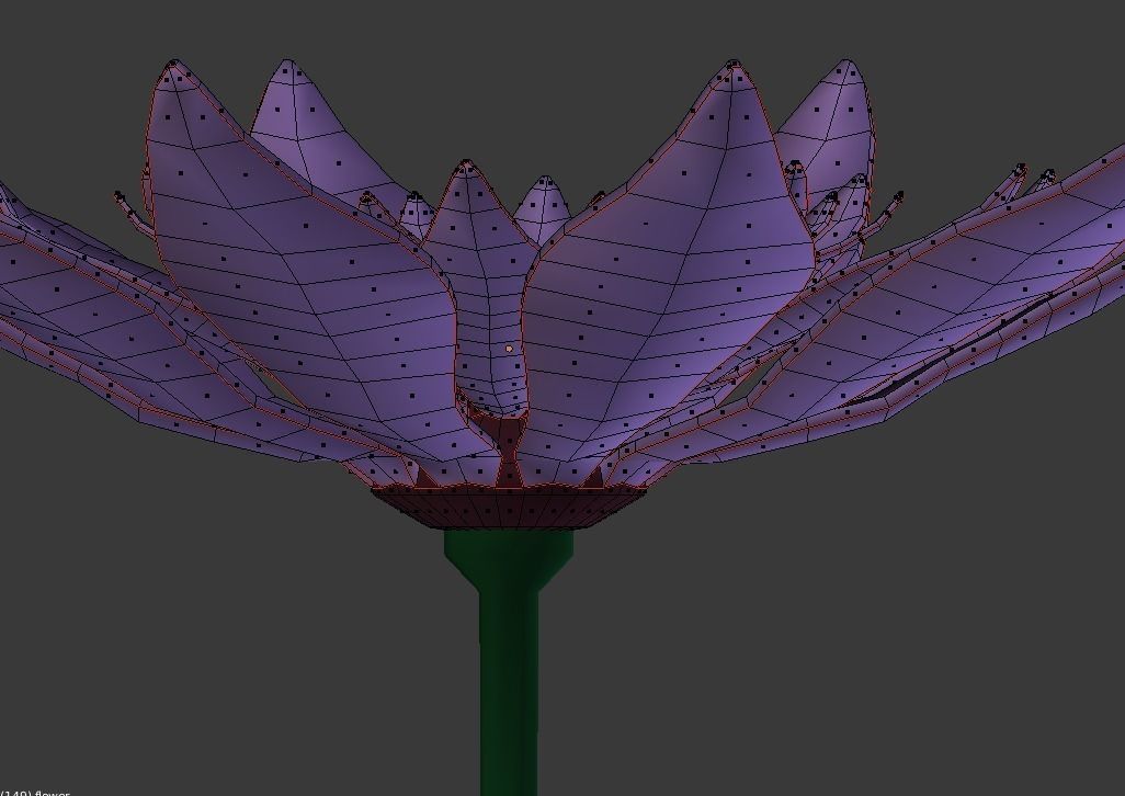 Purple flower 3D model_10
